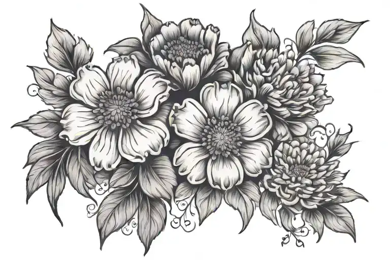 Violet flowers and Marigold flowers. With quote “when the person you love becomes a memory, the memory becomes a treasu - Variation 2