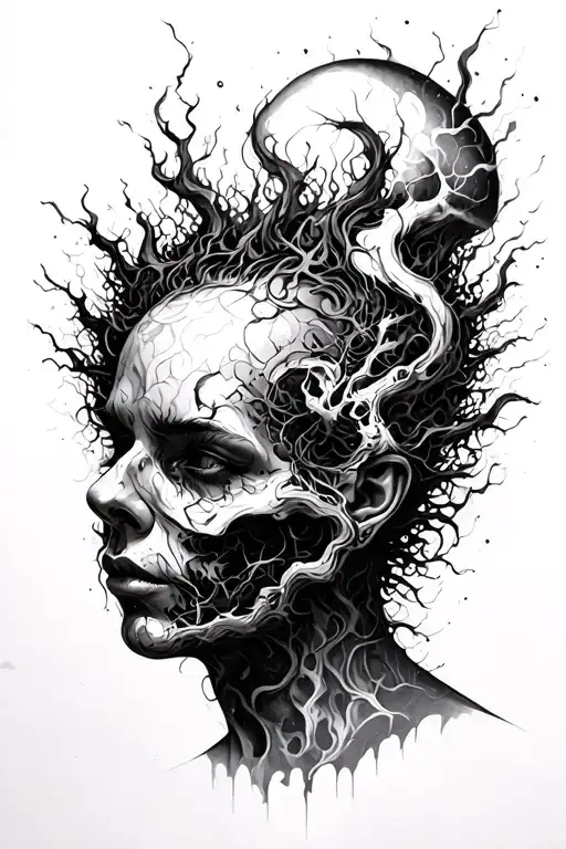 chaotic imaginary world that comes out of a human head