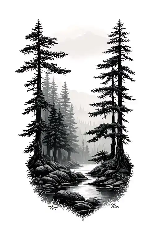 kind and calm forest scene