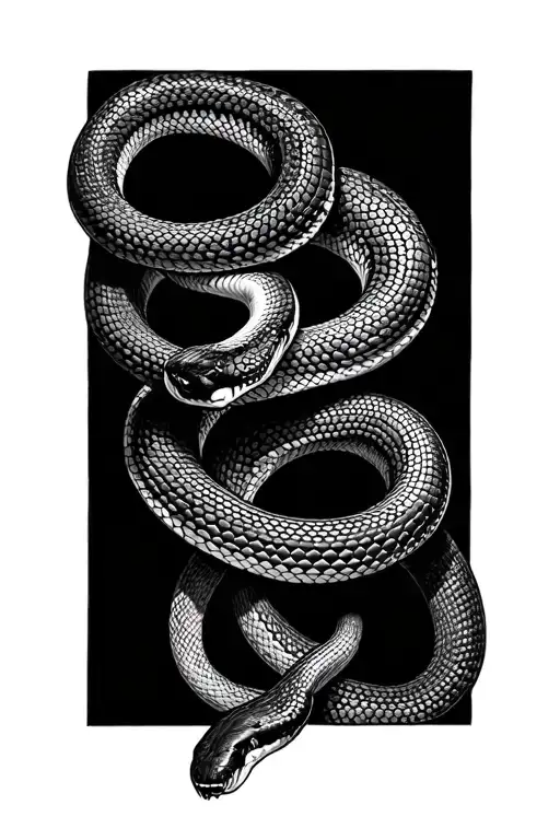 black thin snake coiled python long