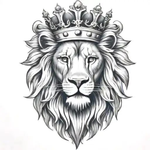 crowned lion face - Variation 7