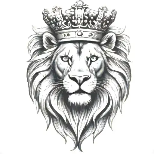 crowned lion face - Variation 10