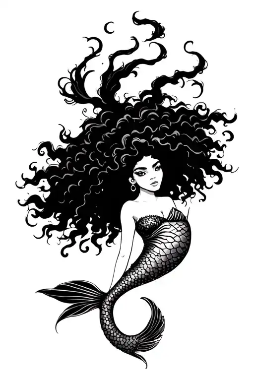 Afro Mermaid - Variation 2
