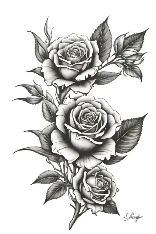 Flower bouquet that fouces on roses growing not to busy - Variation 2