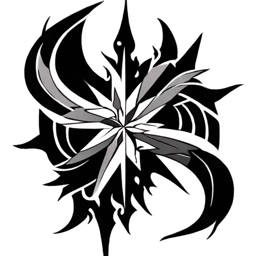 sigils intertwind with a compas