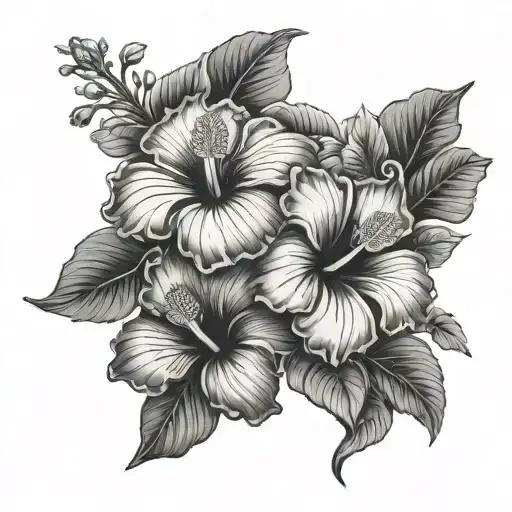 54 hibiscus blooming flowers - Variation 2
