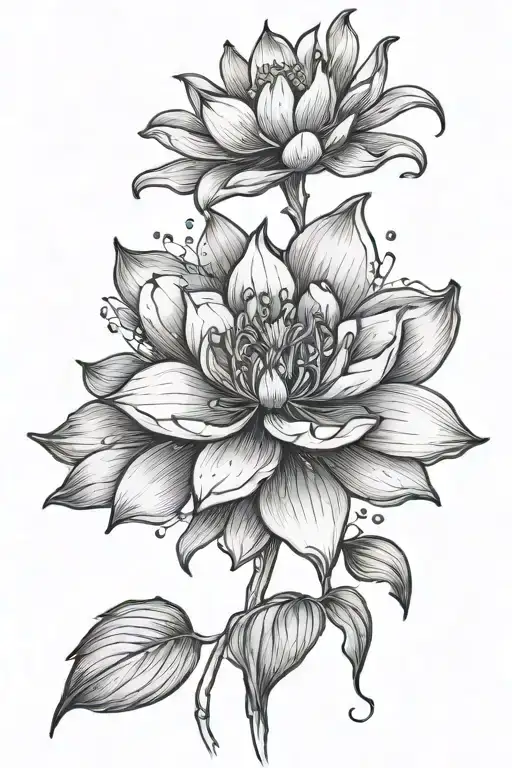 larkspur flower , water lily cancer zodiac sign - Variation 2