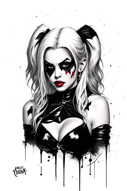 moody mysterious Harley Quinn portrait. Alexa bliss. punk