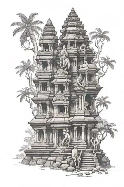 Monkeys, Angkor wat temple