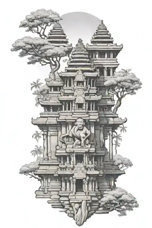 Monkeys, Angkor wat temple - Variation 2