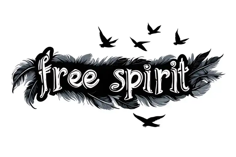 "free spirit" feathers and birds flying - Variation 2