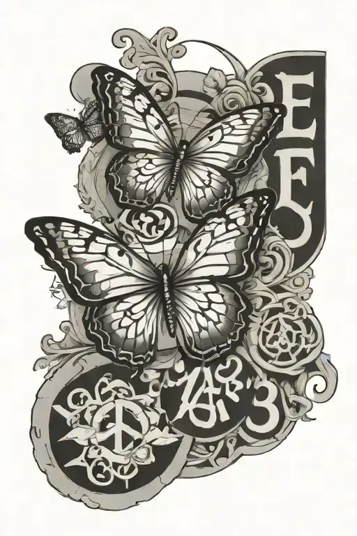 peace, butterfly and 1993 written sign