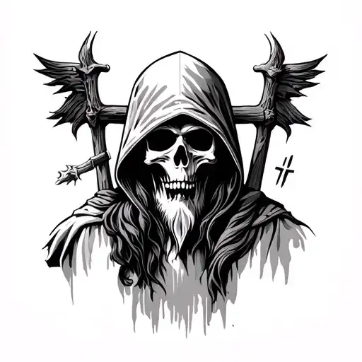 Hooded reaper symbolism to jesus christ