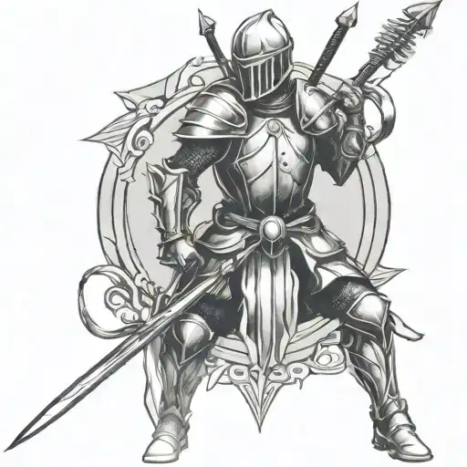 knight bow arrow design - Variation 5