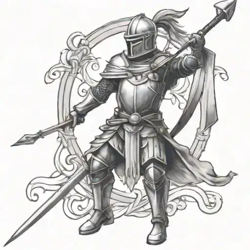 knight bow arrow design - Variation 6