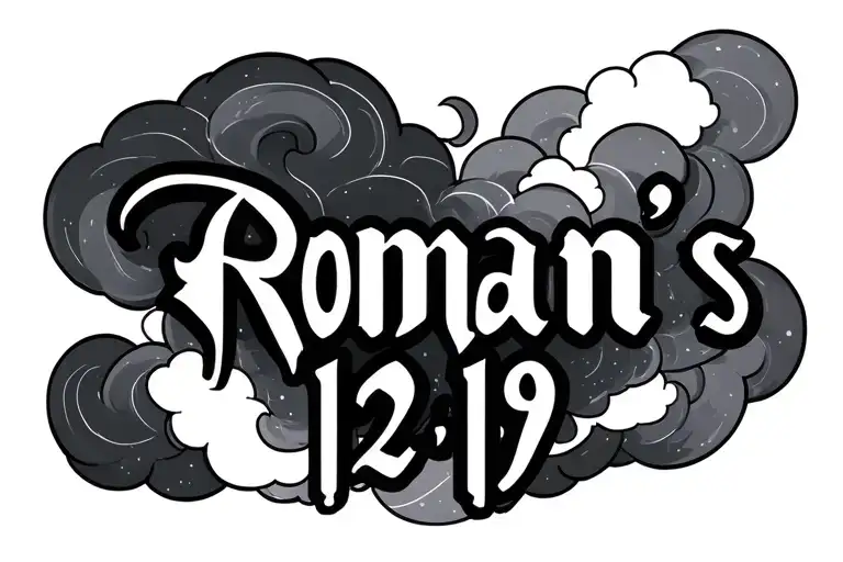 "Roman’s 12:19" clouds inside