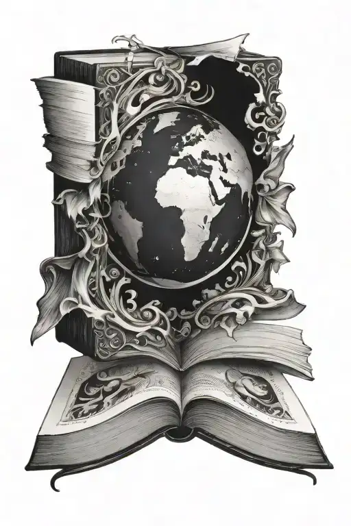Earth in a book open - Variation 2