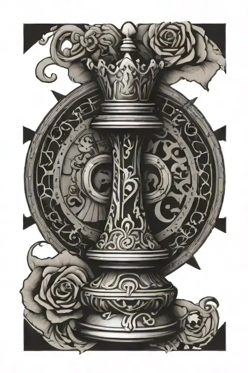 king chess piece as a key with he's queen opposite as a lock
