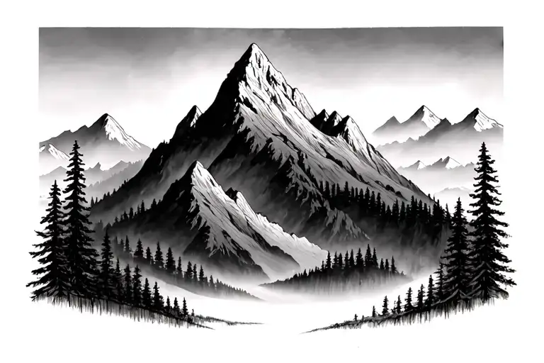 smoky mountains forearm tattoo - Variation 2