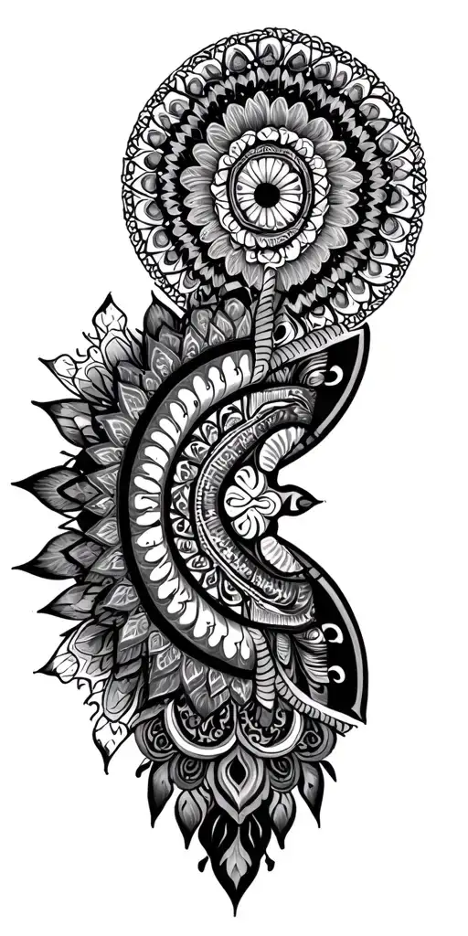 cover up geometric mandala psychedelic interpretation - Variation 2