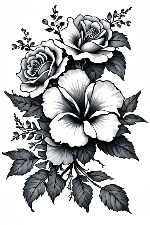 spine and roses mayflowers hibiscus - Variation 2