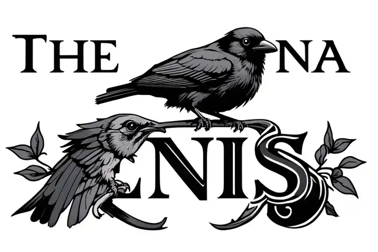 The name ennis with a crow sitting on top of it - Variation 2