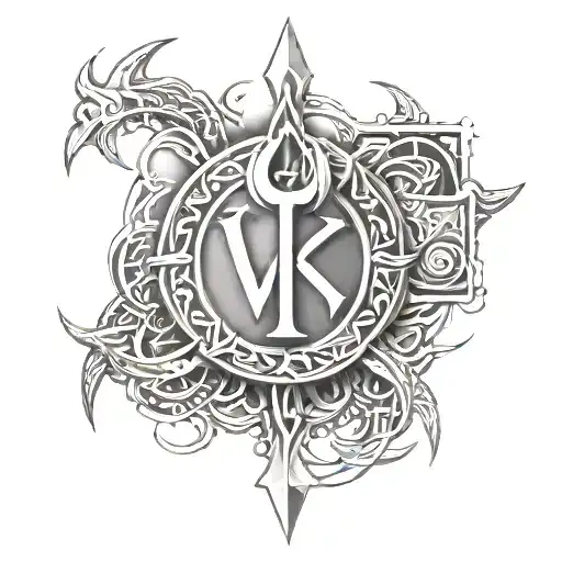 Vikings tattoos with runes - Variation 4