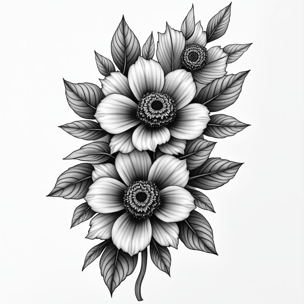 Flower shoulder tattoohigly detailed tattoo - Variation 4