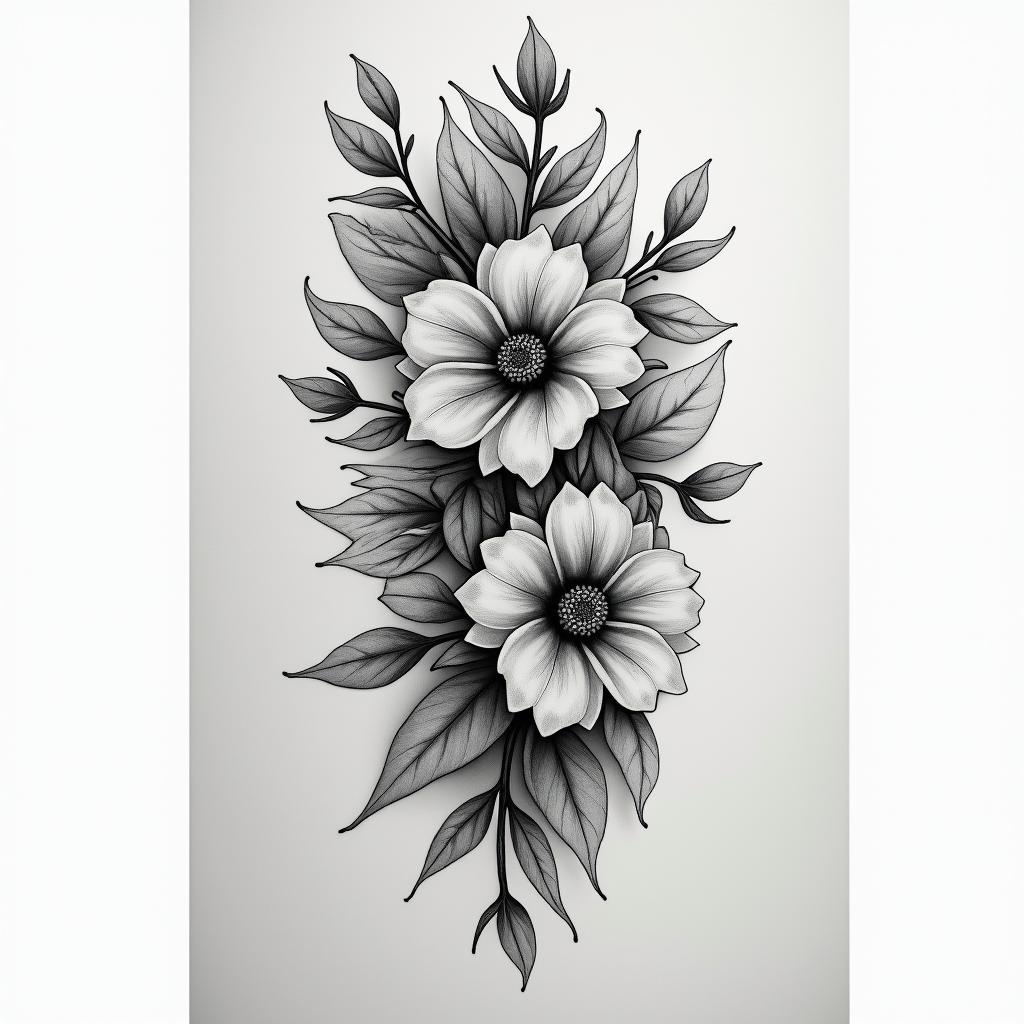 Botanical tattoo example 4