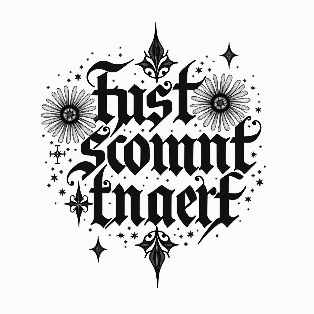Felipetext-based tattoo, gothic font ultra-realistic, perfectly placed, high-quality font design, photo-realistic shading, 8k, high quality, finely detailed typography - Variation 4