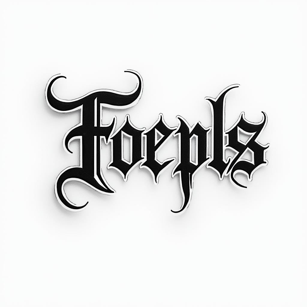 Felipetext-based tattoo, gothic font ultra-realistic, perfectly placed, high-quality font design, photo-realistic shading, 8k, high quality, finely detailed typography - Variation 3