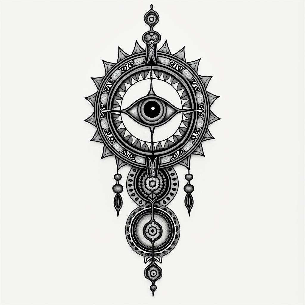 Your past doesn’t equal your future something easy for beginnersin spiritual symbols tattoo style, featuring an intricate design incorporating elements, Hamsa hand, third eye, minimalist composition - Variation 4