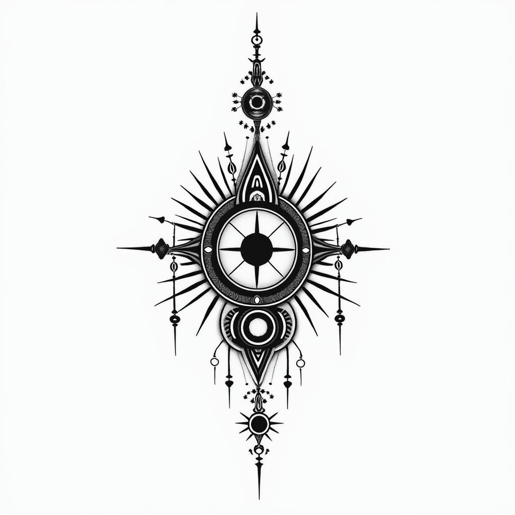 Ezra, Capricorn, December 27thin spiritual symbols tattoo style, featuring an intricate design incorporating elements, Hamsa hand, third eye, minimalist composition