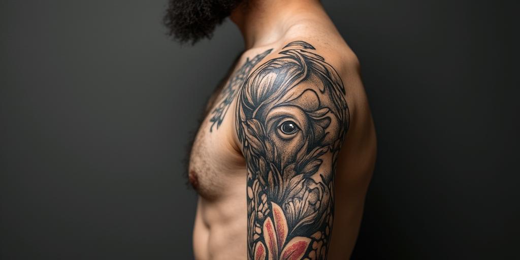 Taurus That's been through a lot of pain and hurtin bohemian style tattoo, 8k