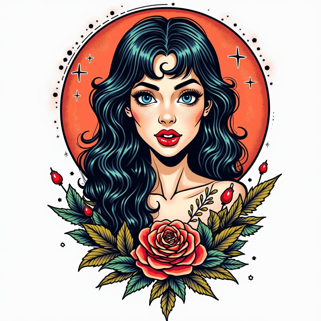 Ezra, Capricorn, December 27thin pop art style tattoo, featuring bold and vibrant colors, exaggerated outlines, iconic imagery, inspired by comic books and speech bubbles, comic book characters, retro pop culture - Variation 4