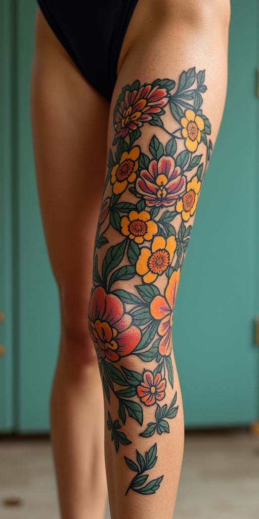 Tiger Lillie’sin bohemian style tattoo, 8k - Variation 2