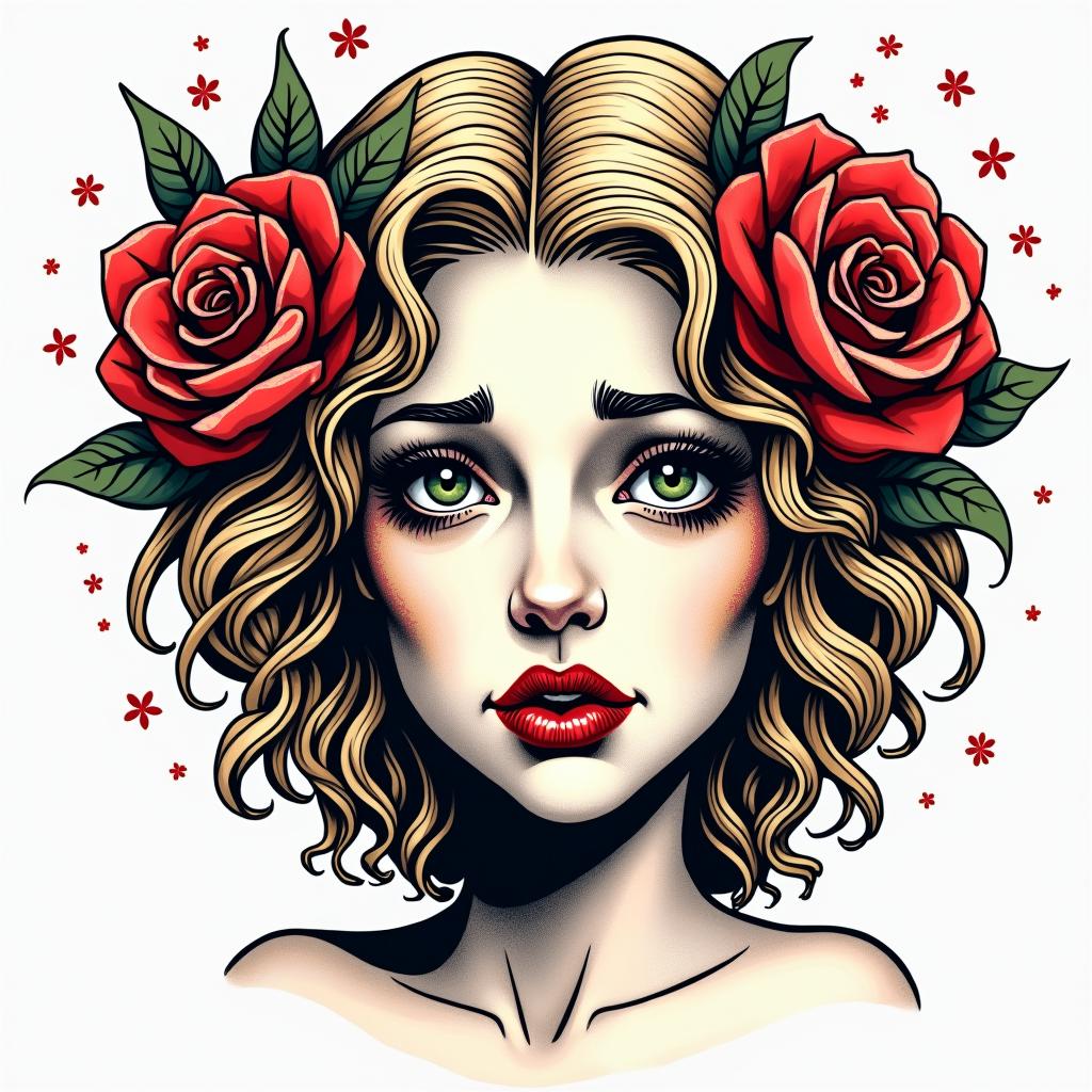 I am 23 years old. I am from Livra. I had a great romantic loss. I have a lot of hate and anger. I like Olympus. And the painting of the crying angel.in pop art style tattoo, featuring bold and vibrant colors, exaggerated outlines, iconic imagery, inspired by comic books and speech bubbles, comic book characters, retro pop culture - Variation 4
