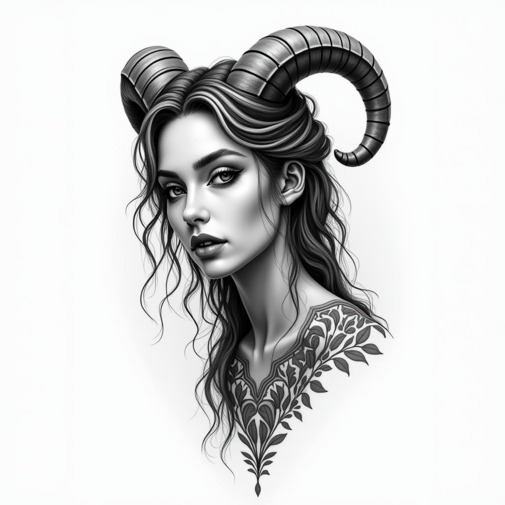 Ezra, Capricorn, December 27thin bohemian style tattoo, 8k