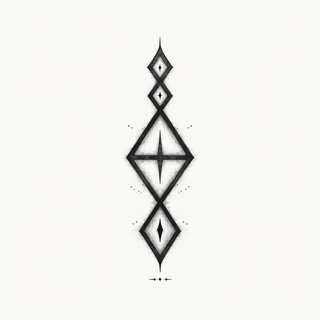 Ezra, Capricorn, December 27thin minimalist style tattoo, featuring simple shapes and fine lines, with minimal shading and details, tiny triangles, creating a sense of balance and harmony - Variation 2