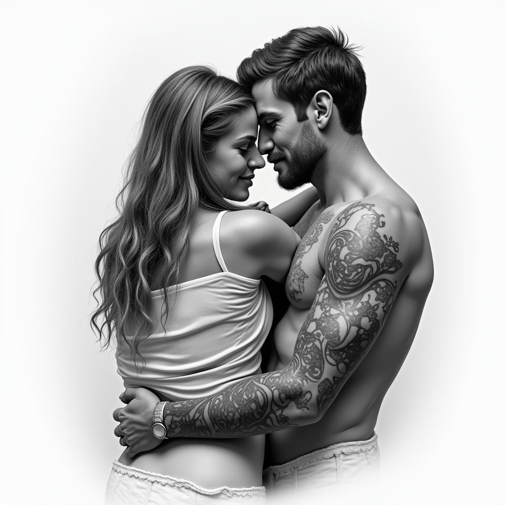 Family over everythingin realism tattoo style, featuring a highly detailed, lifelike, capturing every detail, photorealistic, ultra realistic, intricate shading, smooth and sharp,   - Variation 2