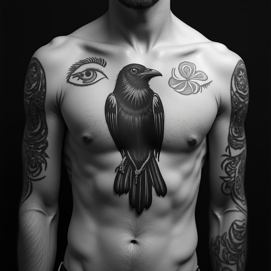 Crowhigly detailed tattoo - Variation 6