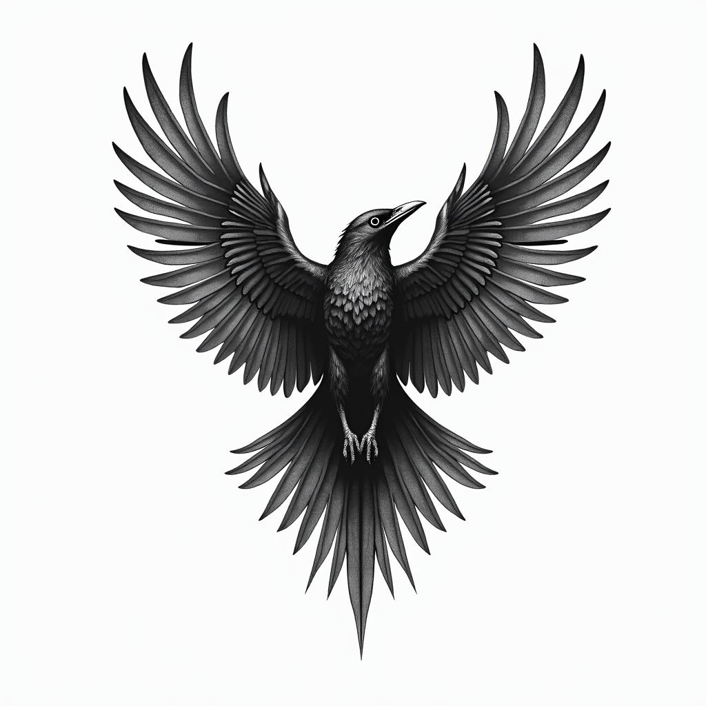 Crowhigly detailed tattoo - Variation 4