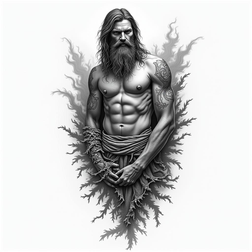 Gods off the fieldhigly detailed tattoo - Variation 6