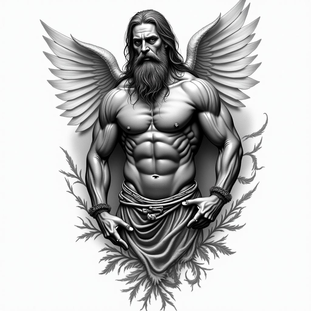 Gods off the fieldhigly detailed tattoo - Variation 3