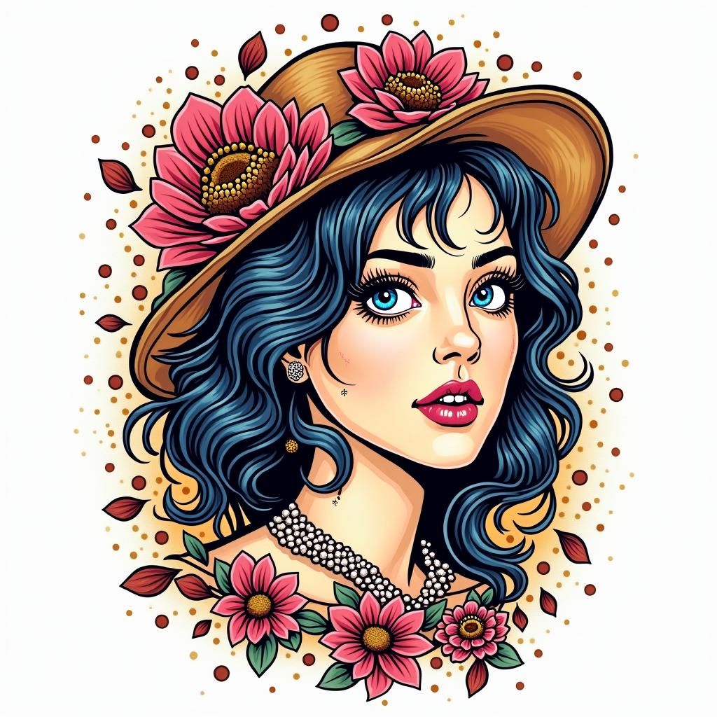 Ana Elizabeth, I am a Sagittarius, I love my parents, and I adore my dogs.in pop art style tattoo, featuring bold and vibrant colors, exaggerated outlines, iconic imagery, inspired by comic books and speech bubbles, comic book characters, retro pop culture - Variation 4