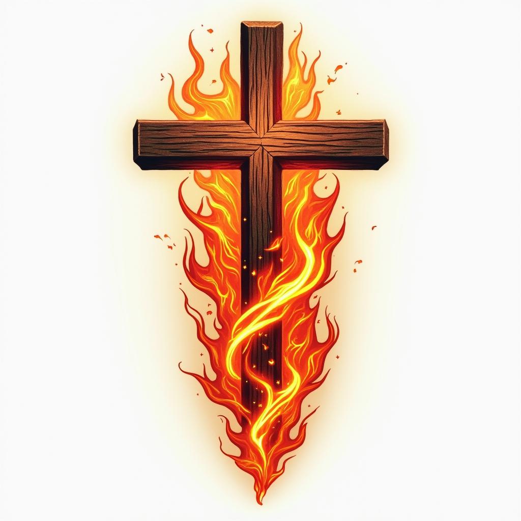 Luke 6:37 
Judge not, and ye shall not be judged: condemn not, and ye shall not be condemned: forgive, and ye shall be forgiven:in flame tattoo style showcasing fiery elements with dynamic flame patterns, glowing effect of flames, natural colors