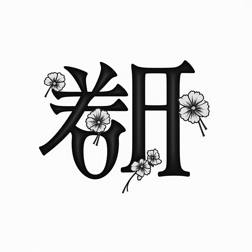 Alexandra, piscis, febrerotext-based tattoo, japanese font ultra-realistic, perfectly placed, high-quality font design, photo-realistic shading, 8k, high quality, finely detailed typograph