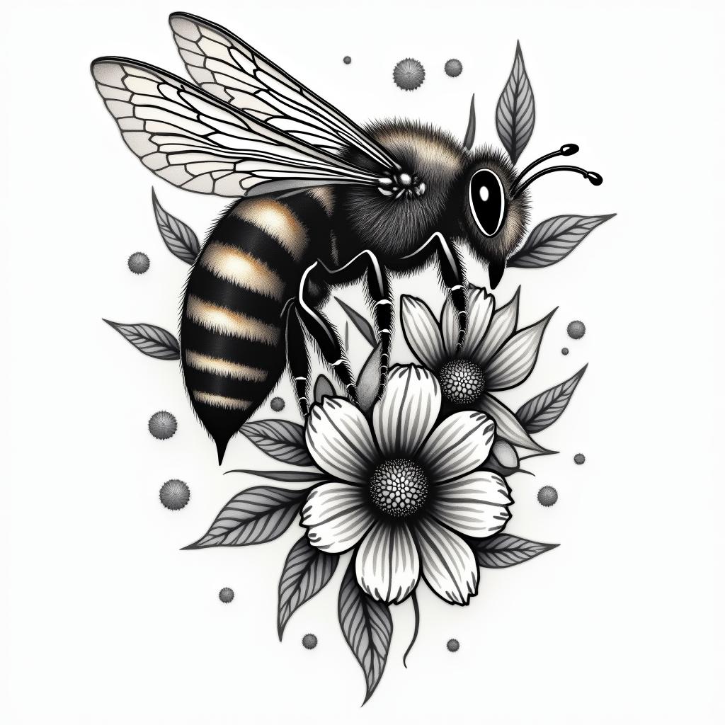 Name SARA with honeybee backgroundin new school tattoo, pop culture, modern, detailed tattoo, illustrative - Variation 2