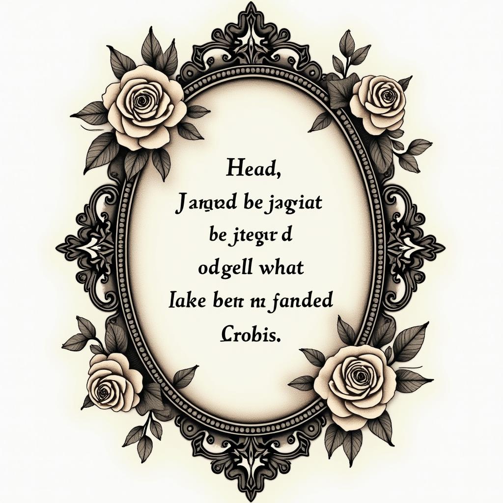 Luke 6:37 -
Judge not, and ye shall not be judged: condemn not, and ye shall not be condemned: forgive, and ye shall be forgiven:in victorian style tattoo, featuring vintage and elegant elements, ornate frames, roses, antique, sepia-toned color scheme - Variation 3
