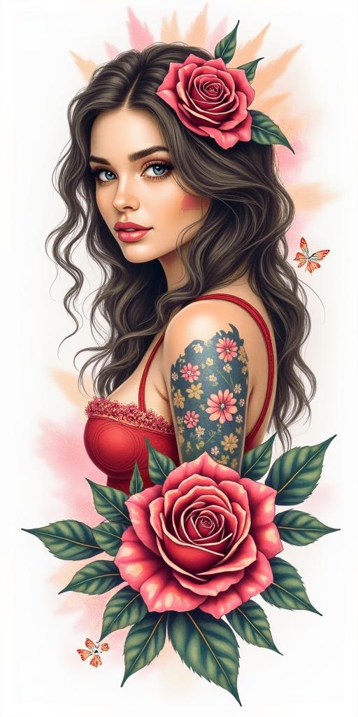 Tammy Huisel Born April 20, 1982 - at Rest April 4, 2025 A Daughter, mother, best friend , ride or die, The Princess that everyone loves, blessed her so muchhigly detailed tattoo - Variation 6